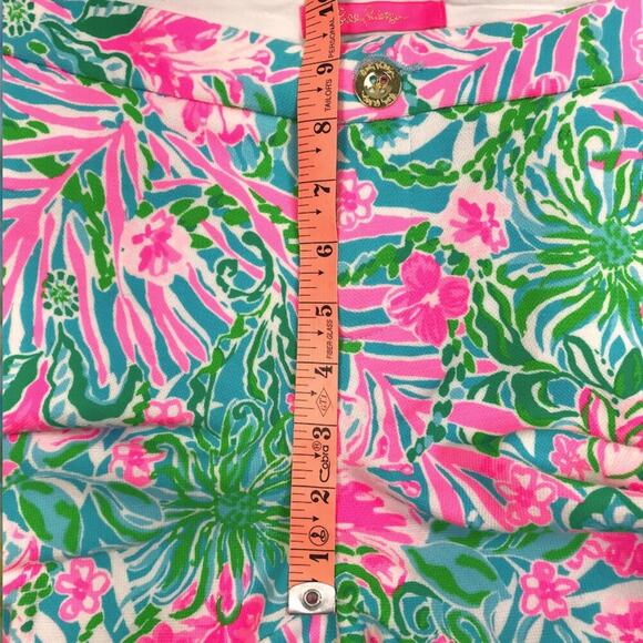 LILLY PULITZER Buttercup Knit Shorts Sz 10 Amalfi Blue Leaf It Wild Resort NWT - Picture 15 of 16